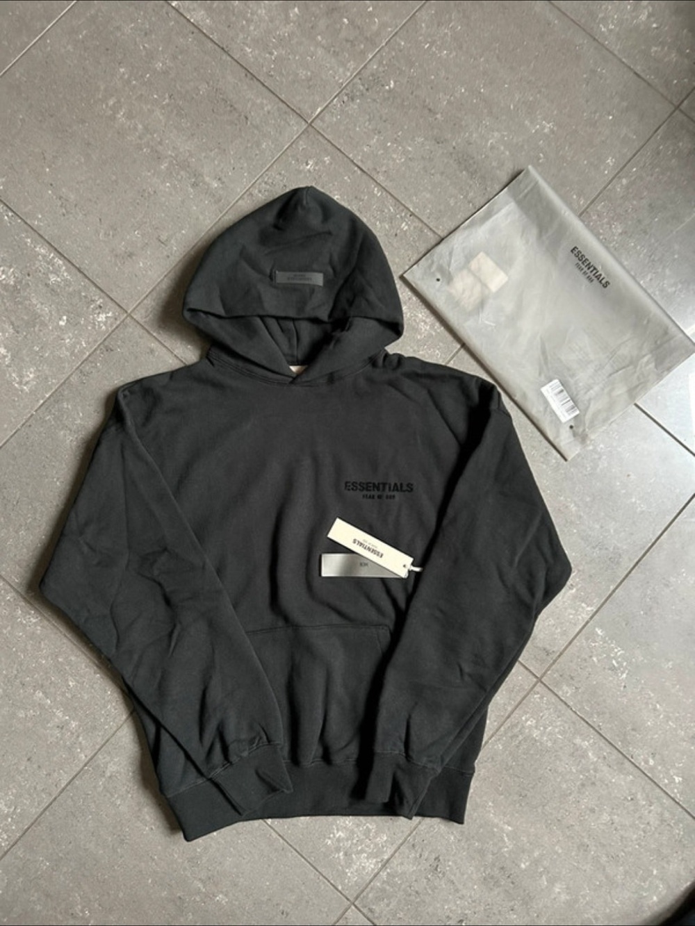 Fear of God ESSENTIALS Black Pullover Hoodie